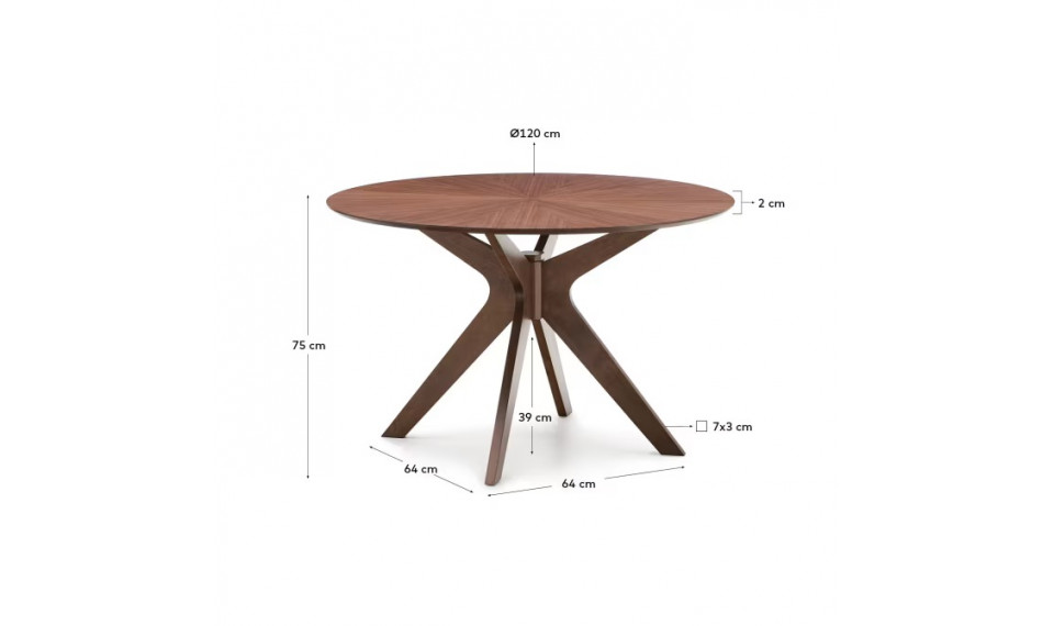Naanim round table in walnut veneer, Ø 120 cm | Tables | ZIPhome.ee image 5