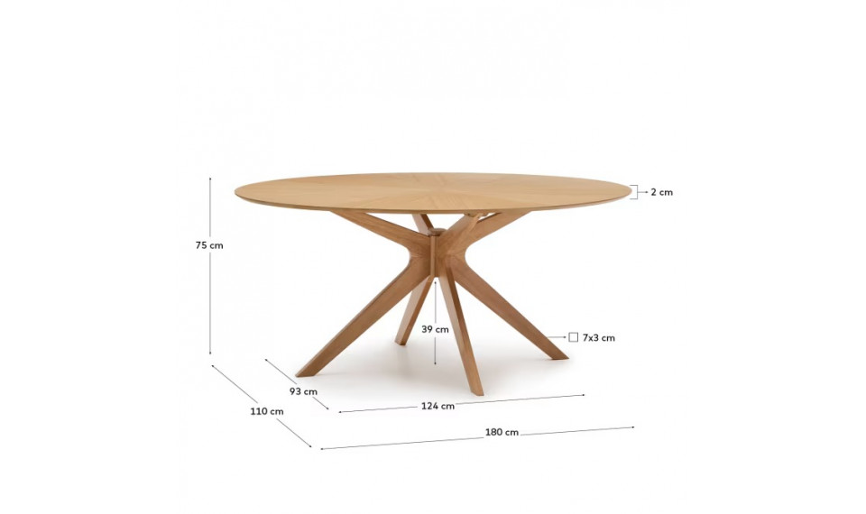 Naanim table in oak veneer, 180 x 110 cm | Tables | ZIPhome.ee image 6