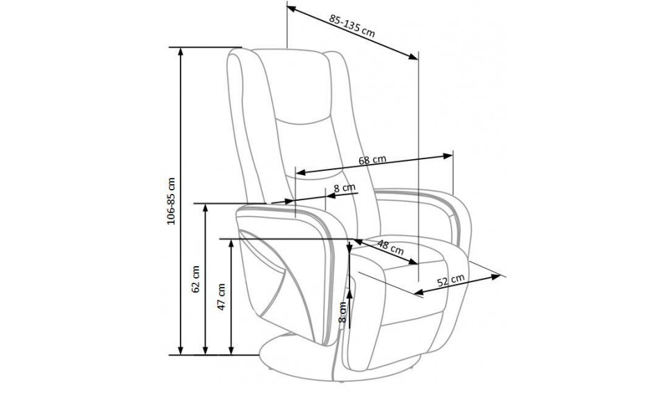 PULSAR Recliner with massage function, eco leather, color: cappuccino | Chairs and swivel chairs | ZIPhome.ee image 2