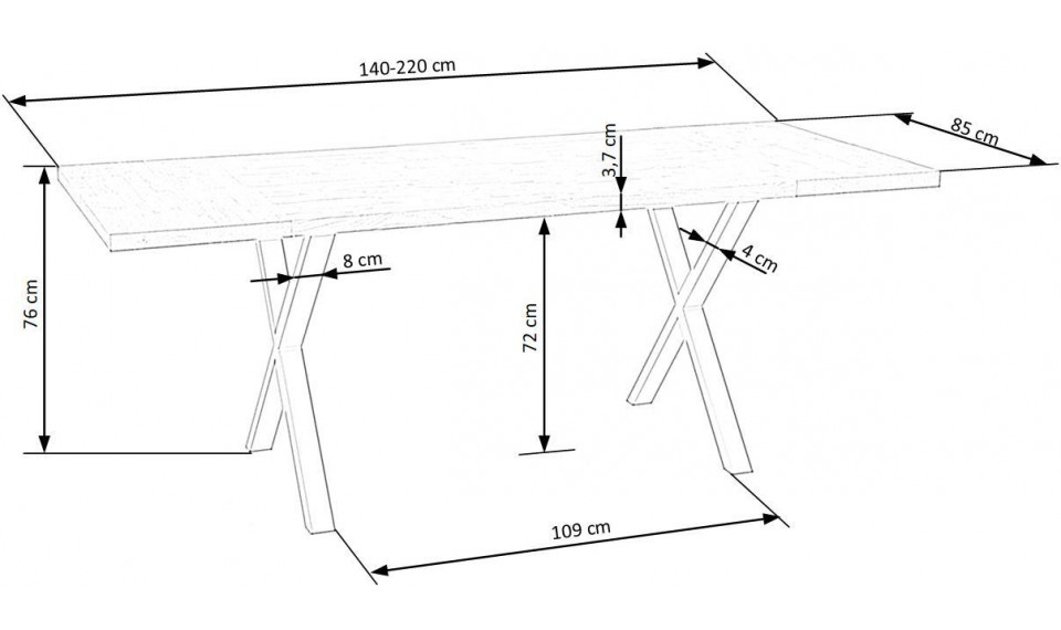 APEX140x85 pikendatav söögilaud täispuidust | Lauad | ZIPhome.ee pilt 2