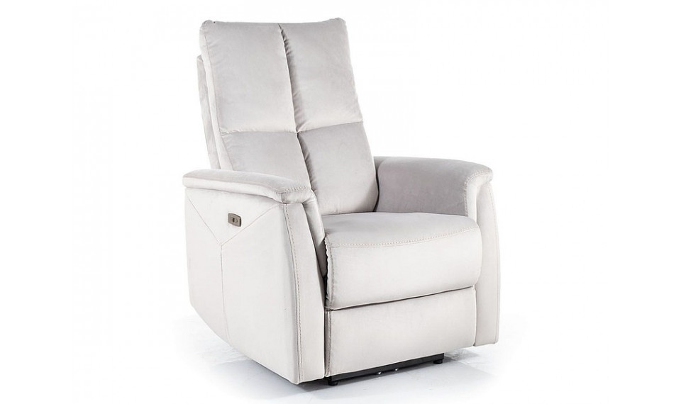 Armchair NEPTUN M VELVET BLUVEL 03 light gray, with massage function | Soft furniture | ZIPhome.ee kuva 1