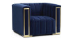 VOGUE 1 Tugitool VELVET Tap.202 sinine/kuld | Pehme mööbel | ZIPhome.ee kuva 1