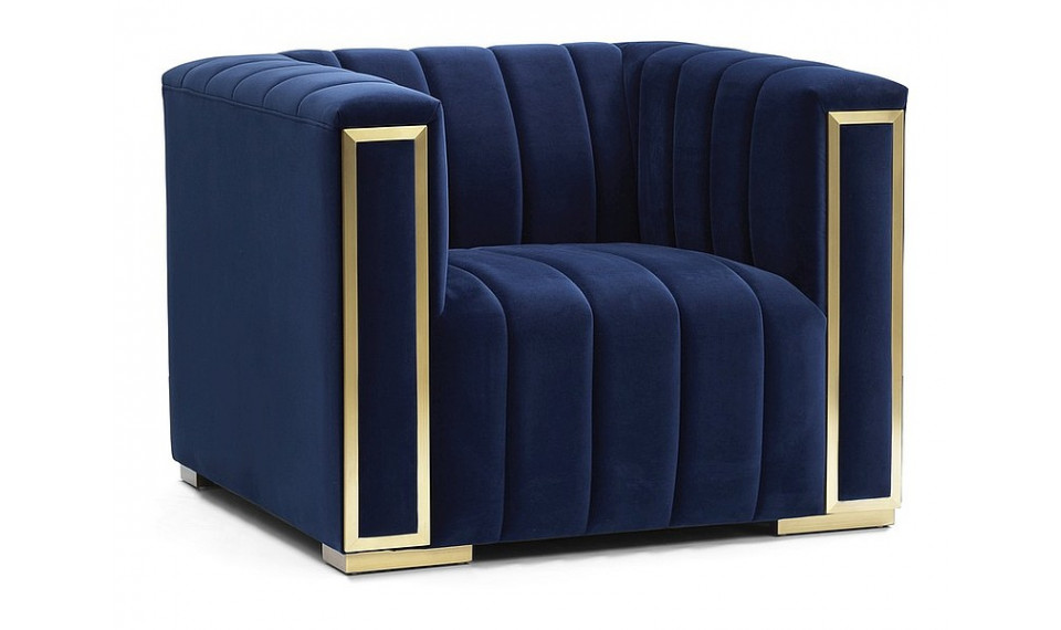 VOGUE 1 Tugitool VELVET Tap.202 sinine/kuld | Pehme mööbel | ZIPhome.ee kuva 1
