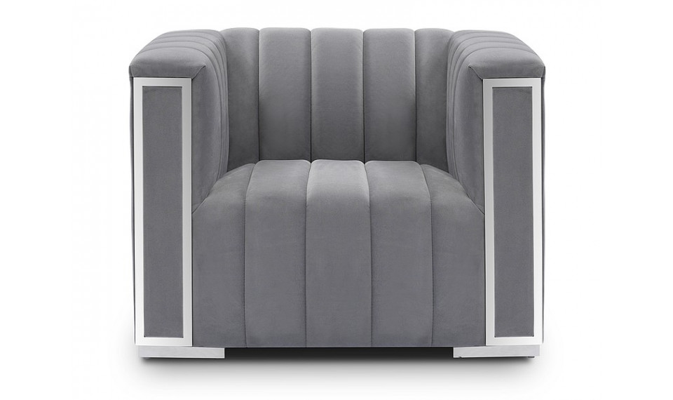 VOGUE 1 Tugitool VELVET Tap.203 hall/hõbe | Pehme mööbel | ZIPhome.ee kuva 2