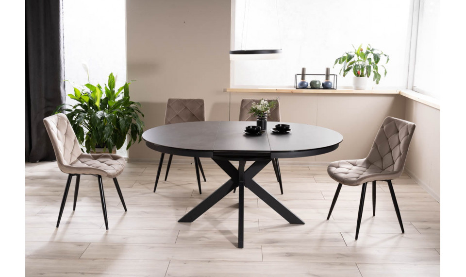 PORTO CERAMIC Extendable 136-176 Dining table, dark gray / matt black | Pöydät | ZIPhome.ee kuva 3