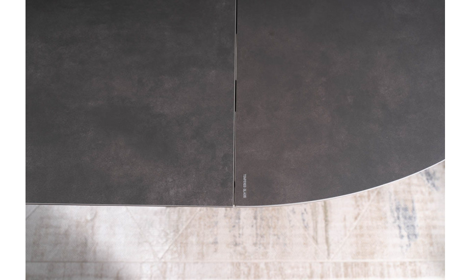 PORTO CERAMIC Extendable 136-176 Dining table, dark gray / brushed steel | Tables | ZIPhome.ee image 2