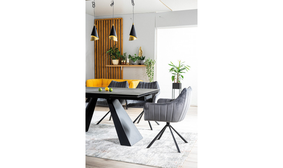 SALVADORE Extendable 160-240 Dining table, gray marble / black matt | Pöydät | ZIPhome.ee kuva 3