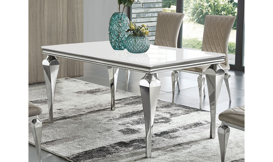 Dining table TH951-1 silver / white | Tables | ZIPhome.ee image 1