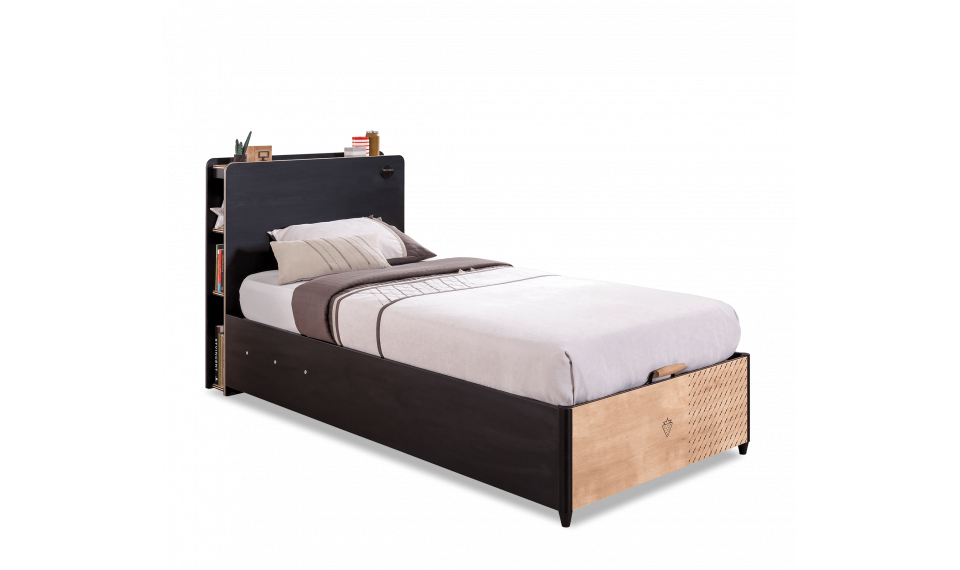 BLACK BED WIHT BASE (100x200 cm) | Black | ZIPhome.ee kuva 1