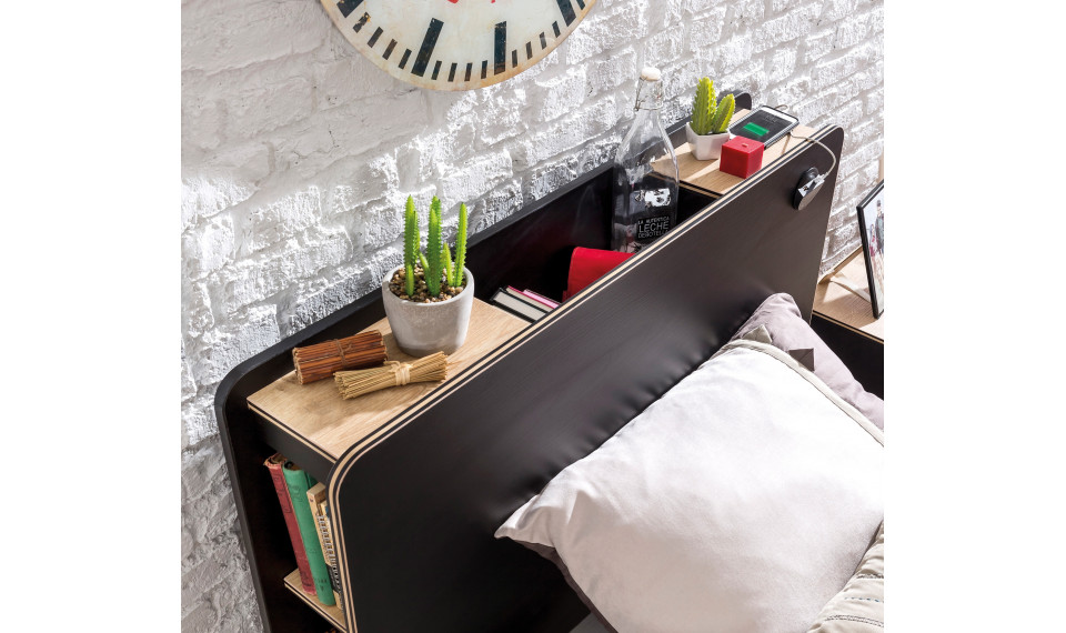 BLACK BED WIHT BASE (100x200 cm) | Black | ZIPhome.ee kuva 5