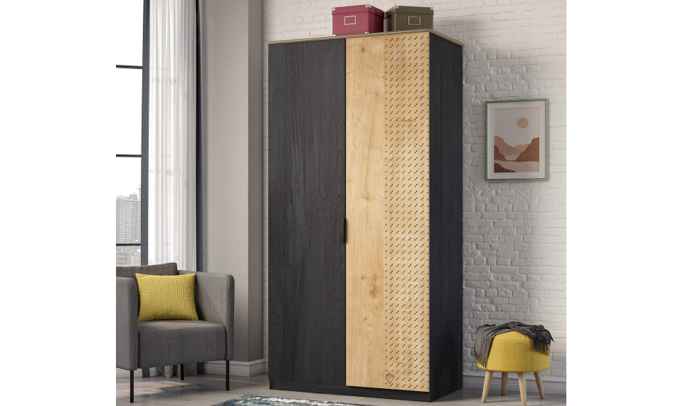 BLACK 2 DOORS WARDROBE | Black | ZIPhome.ee kuva 2