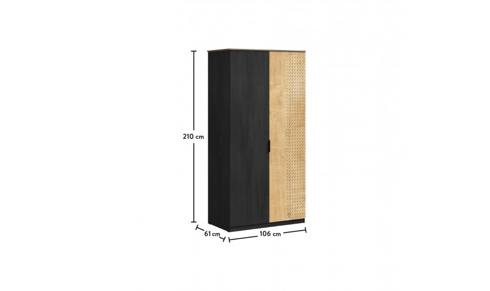 BLACK 2 DOORS WARDROBE | Black | ZIPhome.ee kuva 4