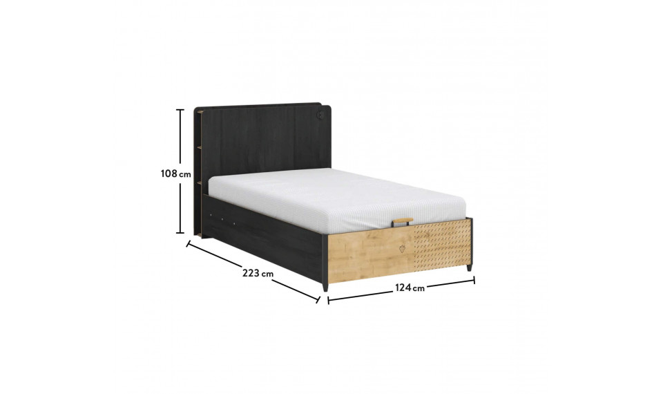 BLACK BED WIHT BASE (120x200 cm) | Black | ZIPhome.ee kuva 6