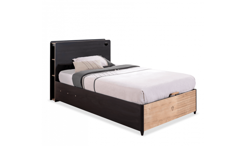 BLACK BED WIHT BASE (120x200 cm) | Black | ZIPhome.ee kuva 1