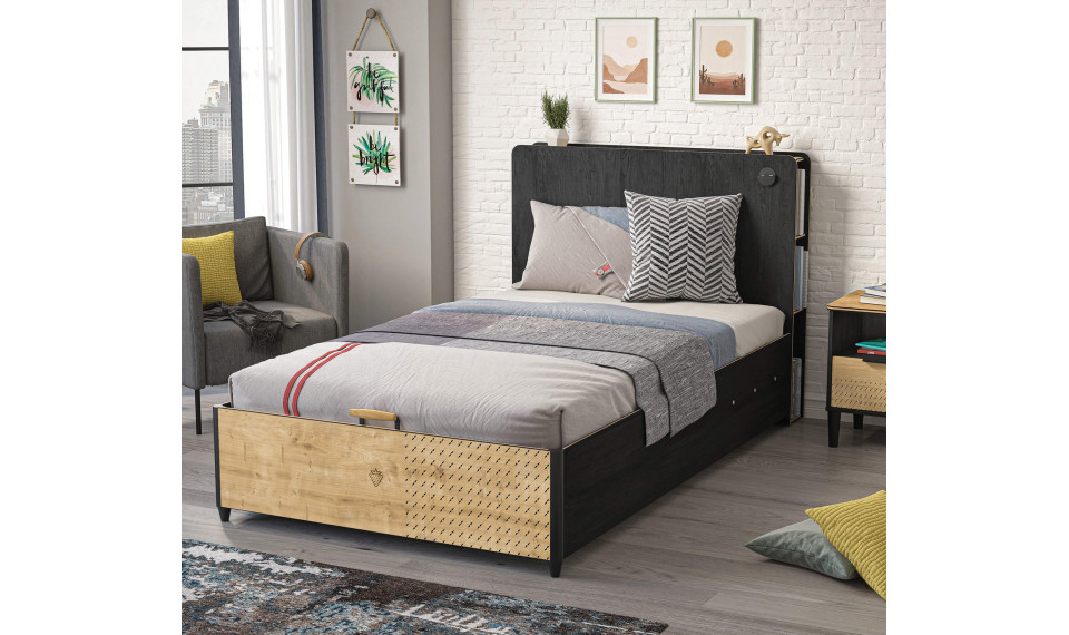 BLACK BED WIHT BASE (120x200 cm) | Black | ZIPhome.ee kuva 2