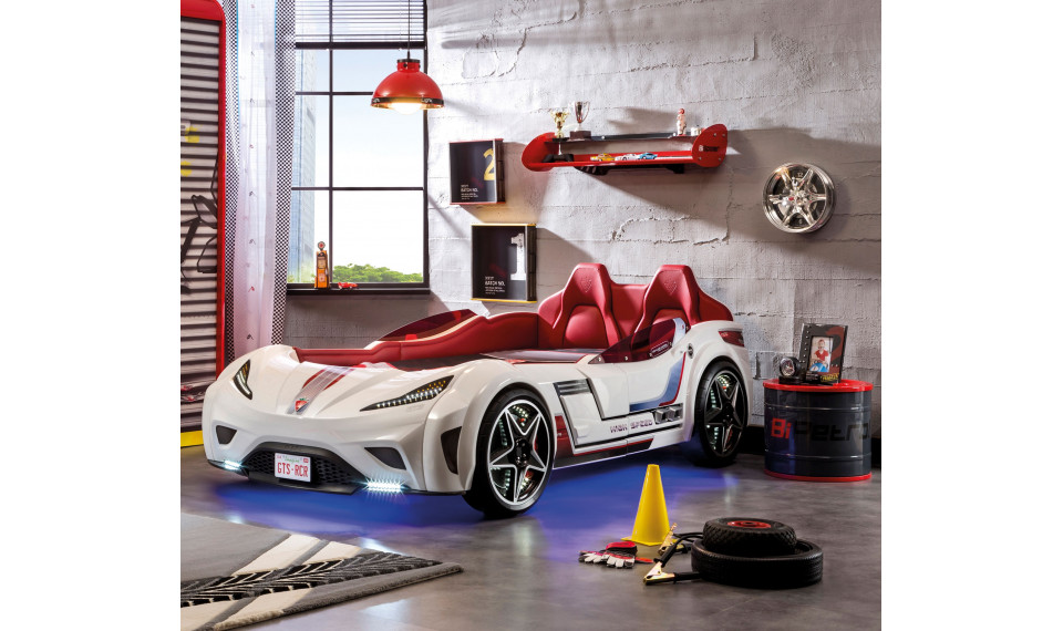 GTS auto-voodi (valge) (99x191 cm) | Laste voodid | ZIPhome.ee изображение 2