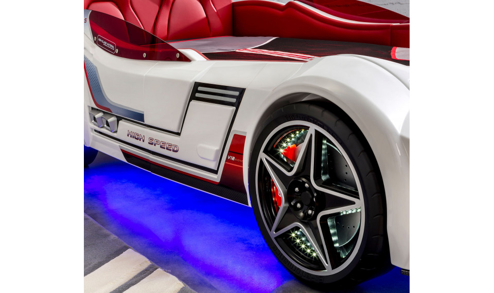 GTS auto-voodi (valge) (99x191 cm) | Laste voodid | ZIPhome.ee изображение 3