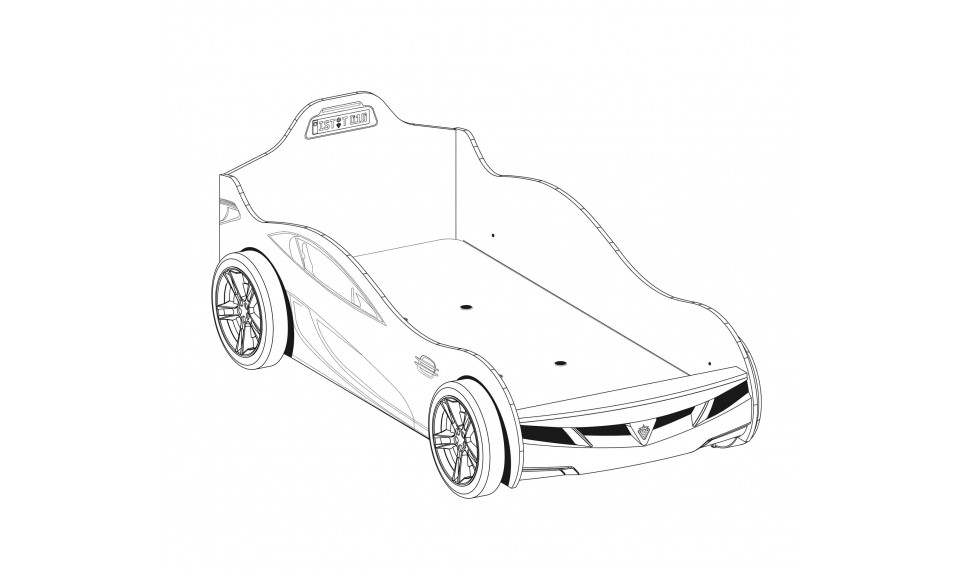 COUPE auto-voodi (valge) (90x190 cm) | Laste voodid | ZIPhome.ee pilt 3