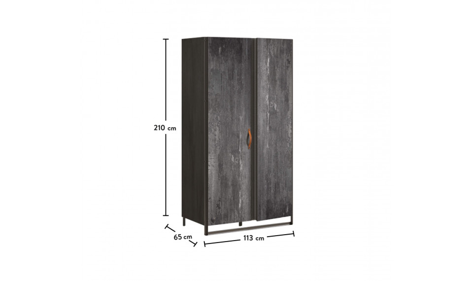 DARK METAL 2 ustega riidekapp | Dark Metal | ZIPhome.ee pilt 5