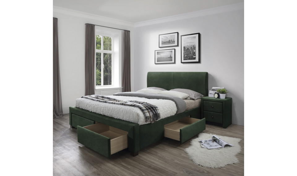 MODENA 3 bed with drawers, color: dark green | Beds | ZIPhome.ee image 1