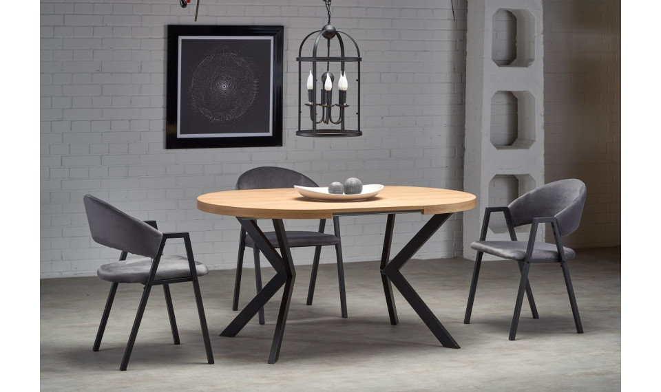 PERONI Extendable 100/250 dining table,  golden oak/black | Tables | ZIPhome.ee image 3
