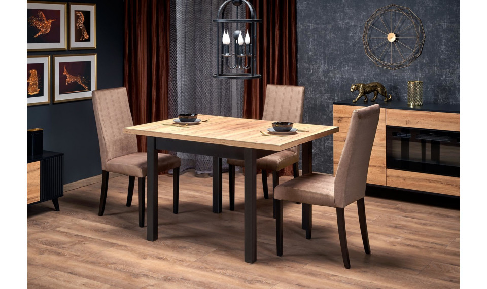 TIAGO SQUARE extendable dining table 90/125, craft oak/black | Pöydät | ZIPhome.ee kuva 2