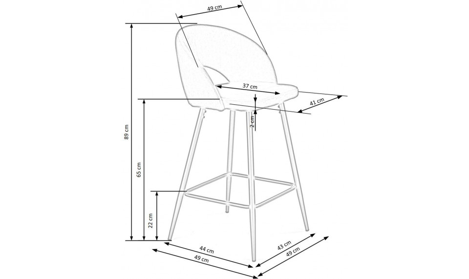 H-96 Bar stool, color: beige | Bar chairs | ZIPhome.ee image 4
