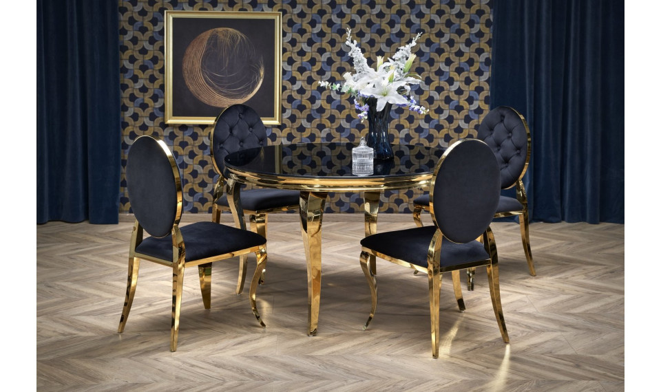 Reginald 2 round table 120 gold/black glass | Pöydät | ZIPhome.ee kuva 1