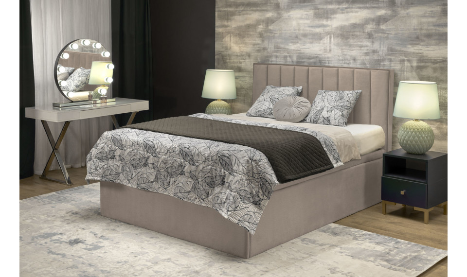Asento 160 voodi pesukastiga hele beez | Voodid | ZIPhome.ee pilt 1