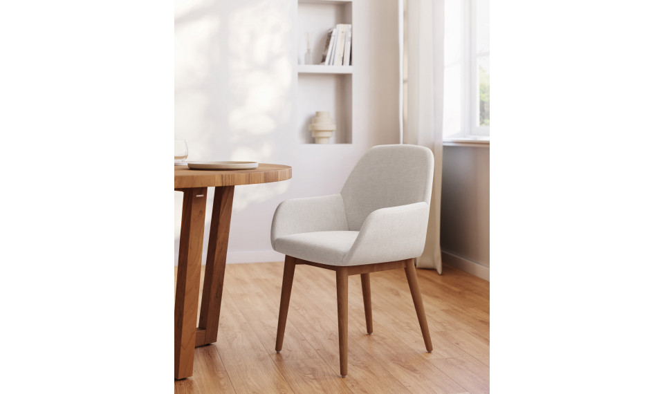 Konna chair in beige with solid ash wood legs in a dark finish | Chairs | ZIPhome.ee image 2