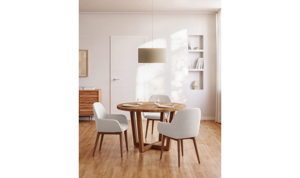 Konna chair in beige with solid ash wood legs in a dark finish | Chairs | ZIPhome.ee image 3