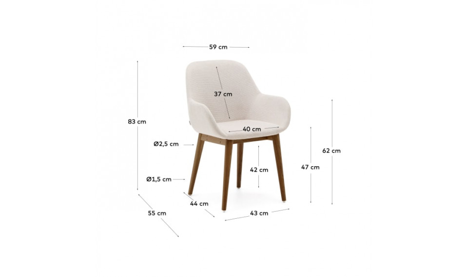 Konna chair in beige with solid ash wood legs in a dark finish | Chairs | ZIPhome.ee image 6