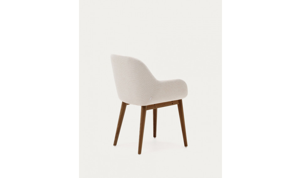 Konna chair in beige with solid ash wood legs in a dark finish | Chairs | ZIPhome.ee image 4