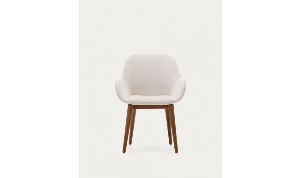 Konna chair in beige with solid ash wood legs in a dark finish | Chairs | ZIPhome.ee image 5