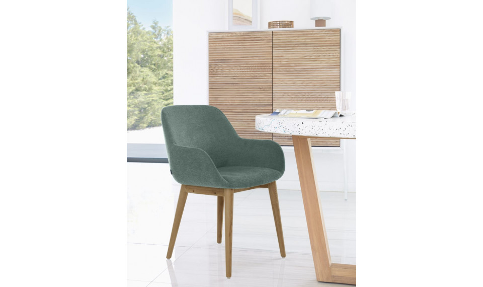 Konna chair in green with solid ash wood legs in a dark finish | Chairs and swivel chairs | ZIPhome.ee image 2