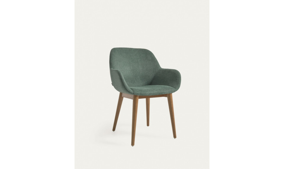 Konna chair in green with solid ash wood legs in a dark finish | Chairs and swivel chairs | ZIPhome.ee image 1
