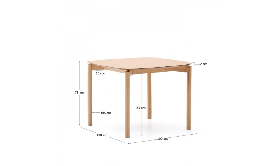 Indara стол натуральный 100 cm | Pöydät | ZIPhome.ee kuva 4