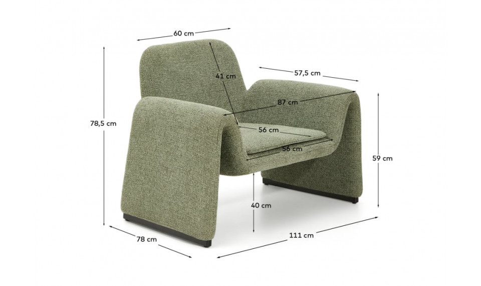 Melvia green chenille armchair | Armchairs | ZIPhome.ee image 6