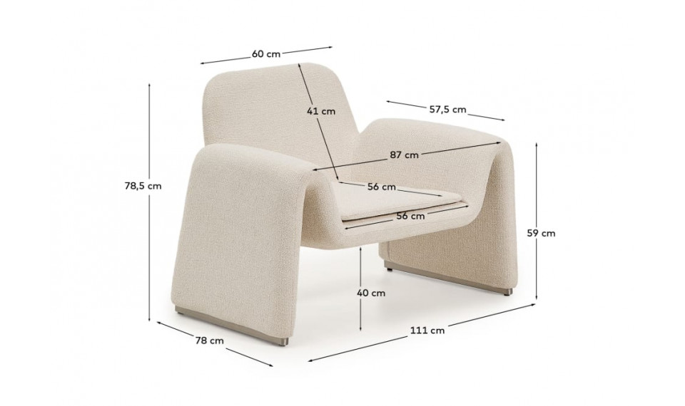 Melvia beige chenille armchair | Armchairs | ZIPhome.ee image 6