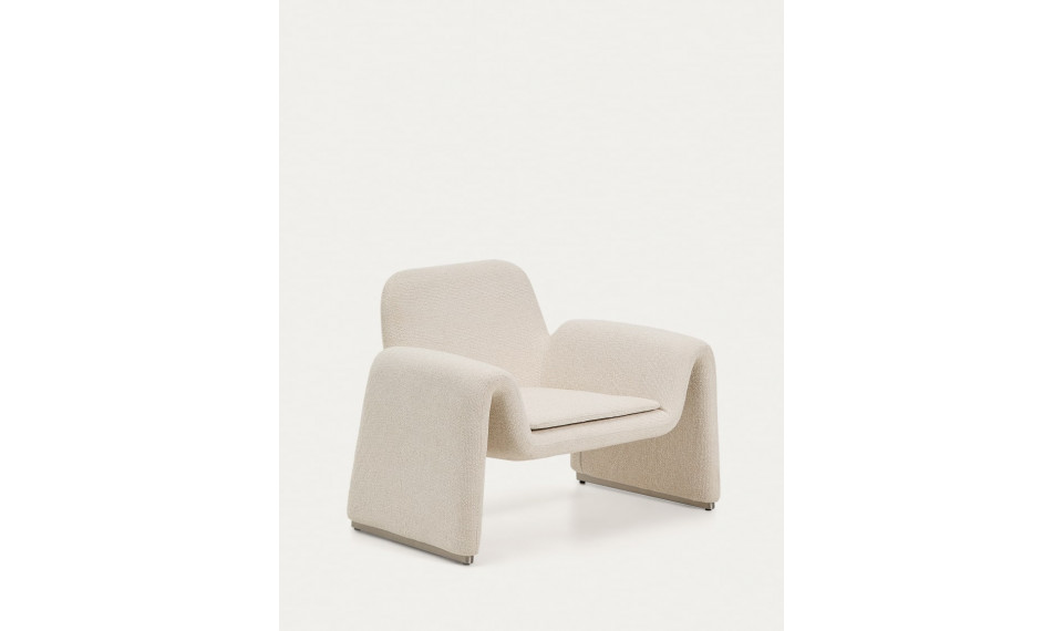 Melvia beige chenille armchair | Armchairs | ZIPhome.ee image 1