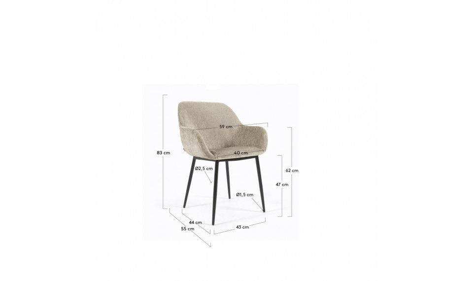 Konna Chenill chair Beige | Chairs | ZIPhome.ee image 6