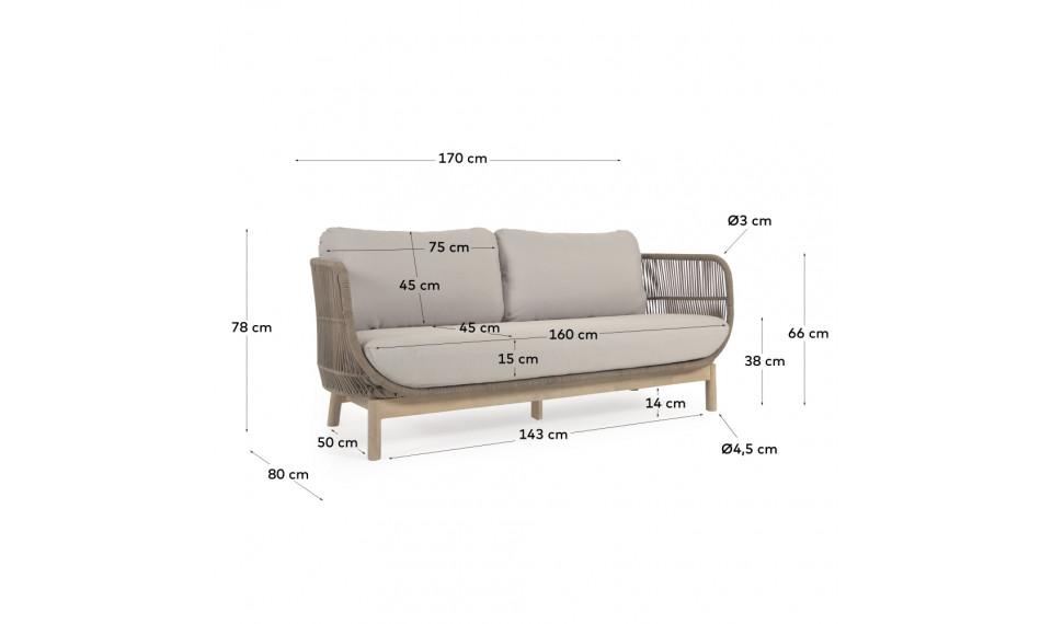 Catalina diivan 3  Beige | Terrass | ZIPhome.ee pilt 4