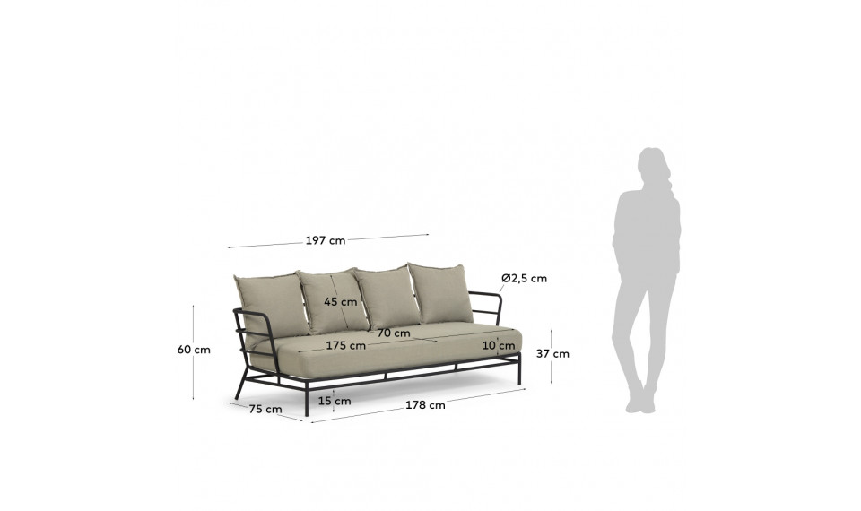 Mareluz diivan 3  Beige | Terrass | ZIPhome.ee pilt 5