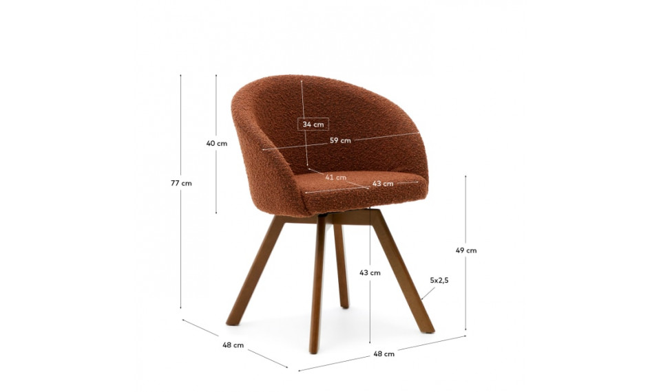 Marvin chair walnut brown chenille | Chairs | ZIPhome.ee image 2