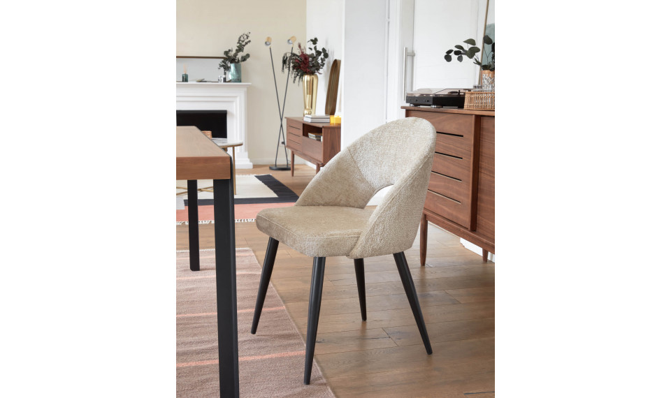 Mael chair black beige chenille | Chairs | ZIPhome.ee image 3