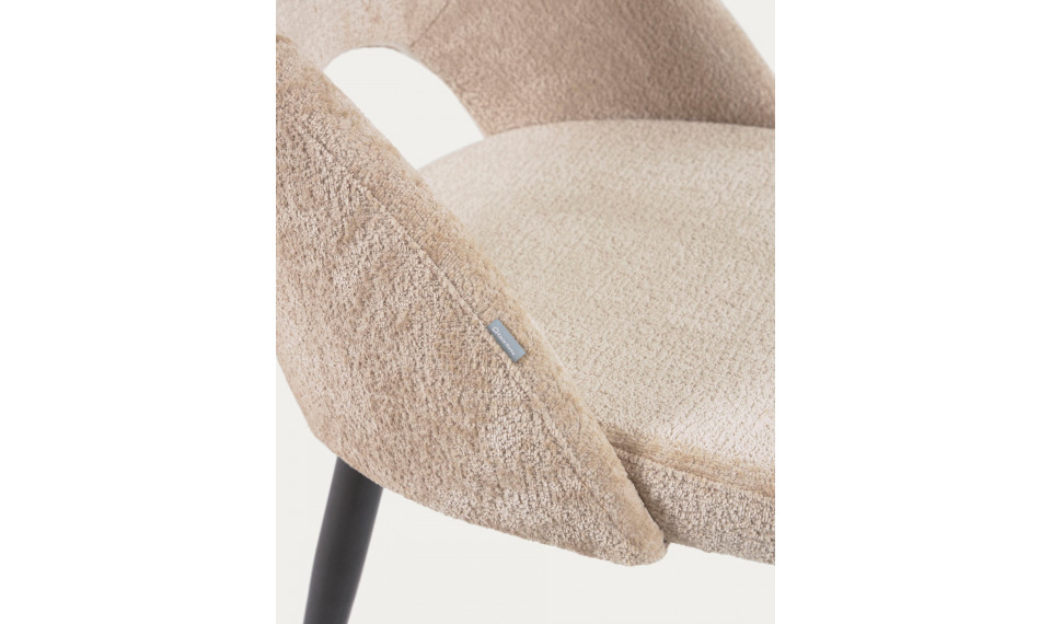 Mael chair black beige chenille | Chairs | ZIPhome.ee image 4