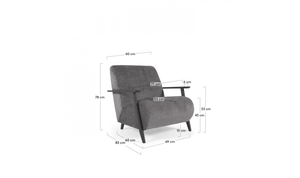 Meghan armchair wenge grey | Armchairs | ZIPhome.ee image 2