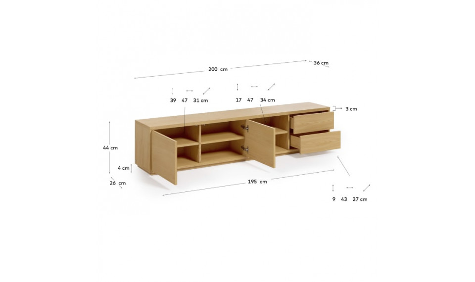 Abilen TV alus 200 cm tamm | TV alused | ZIPhome.ee pilt 2