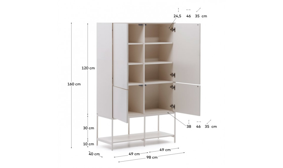 Vedrana 4 door tall sideboard white | Sideboards | ZIPhome.ee image 2