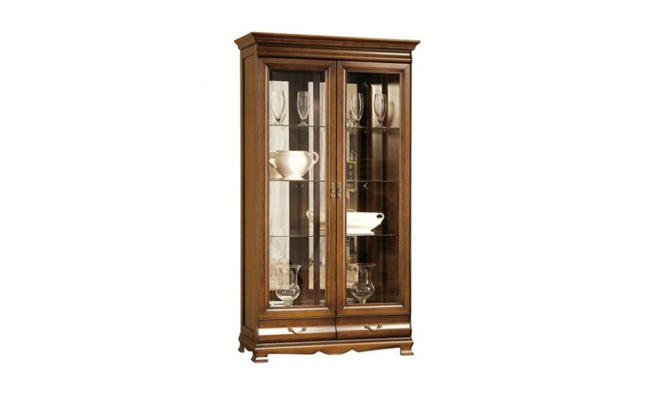 Neptun N-W2 vitriin valgustusega, värv new walnut | Raamatukapid ja vitriinid | ZIPhome.ee pilt 1